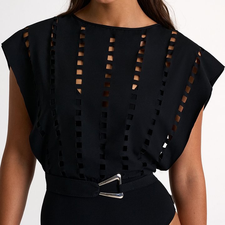 Bat Sleeve One-Piece Swimsuit